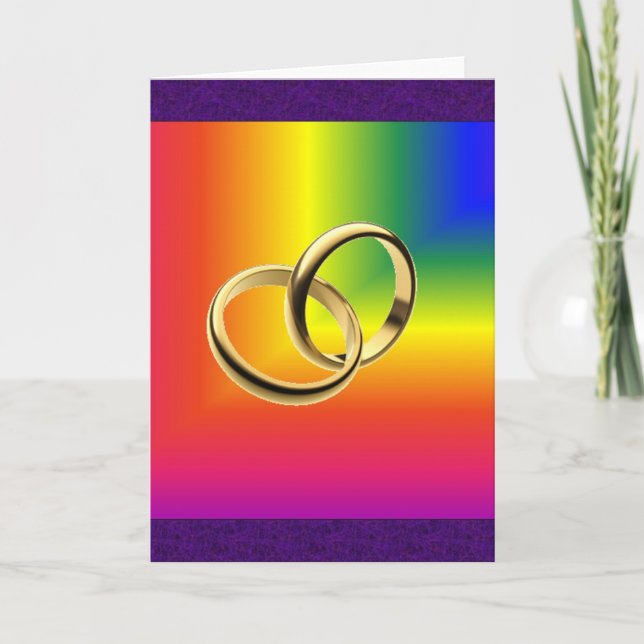 Tarjeta Orgullo arcoiris con bandas de Bodas de oro (Anverso)