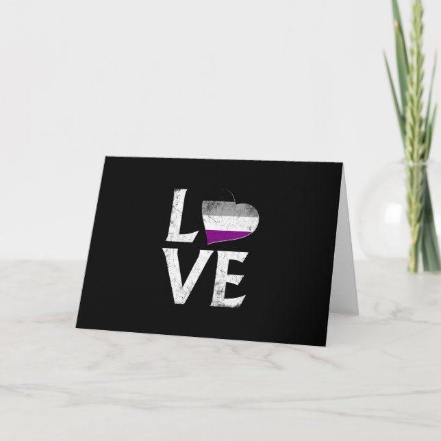 Tarjeta Orgullo asexual amor apilado (Anverso)
