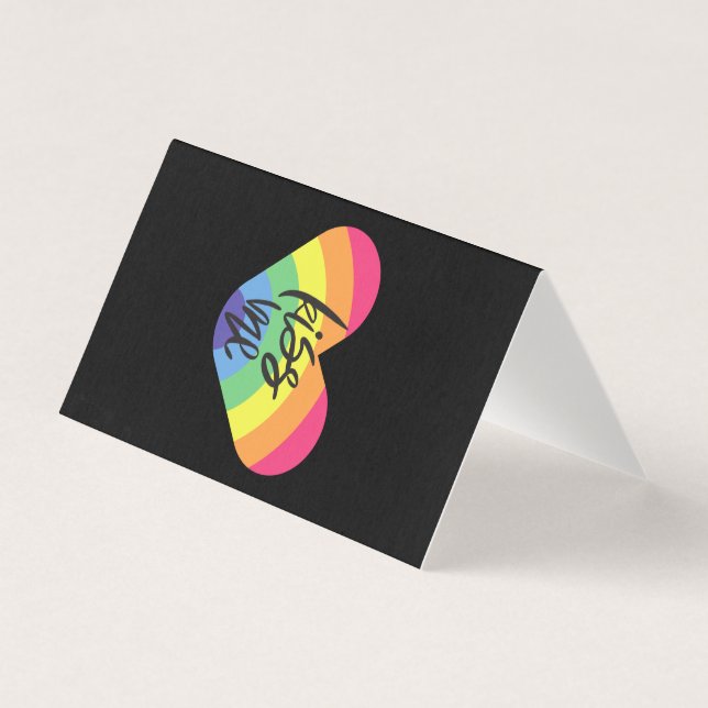 Tarjeta Orgullo. Bésame. El amor es justo. (Anverso)