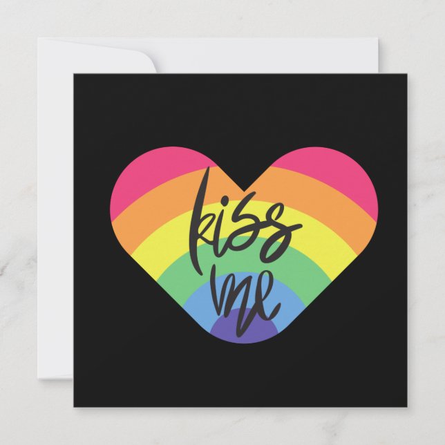 Tarjeta Orgullo. Bésame. El amor es justo. (Anverso)