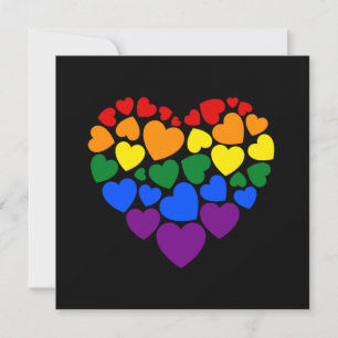 Tarjeta Orgullo - corazón de color arcoíris gay para el am