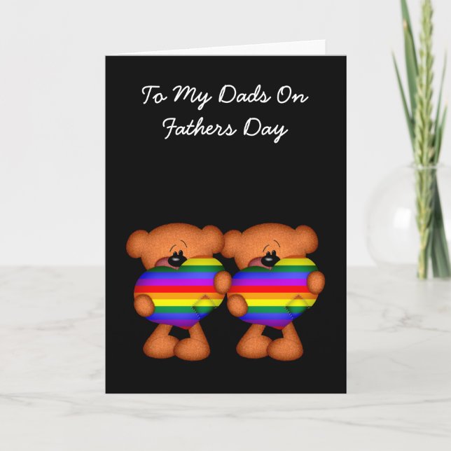 Tarjeta Orgullo Corazón Teddy Oso Día de los Padres (Anverso)