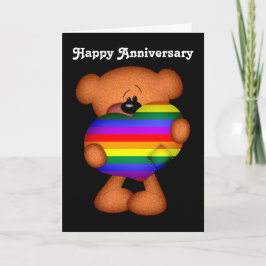 Tarjeta Orgullo Corazón Teddy Oso feliz aniversario