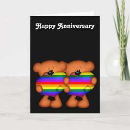 Tarjeta Orgullo Corazón Teddy Osos Feliz Aniversario