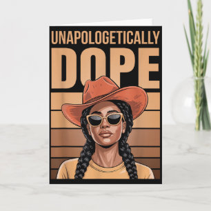 Tarjeta Orgullo de chica negra retro vaquera sin disculpas