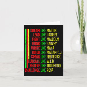 Tarjeta Orgullo de historia negra Martin Afro negro africa
