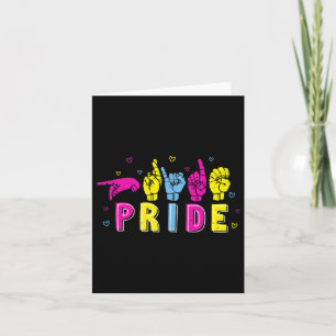 Tarjeta Orgullo de Lengua de Señas Americana Pan Arcoíris 