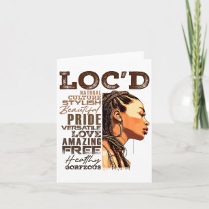 Tarjeta Orgullo de pelo de Loc'd Black Queen Afro Chica