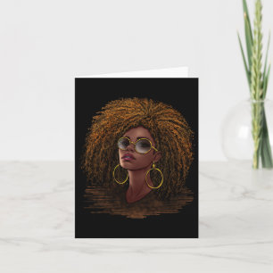 Tarjeta Orgullo de reina negra femenina melanina afroameri