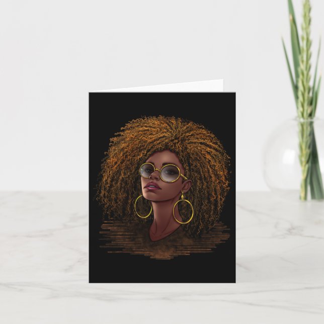 Tarjeta Orgullo de reina negra femenina melanina afroameri (Anverso)