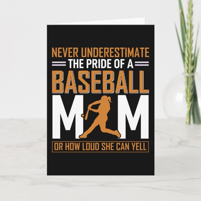 Tarjeta Orgullo de una madre de béisbol (Anverso)