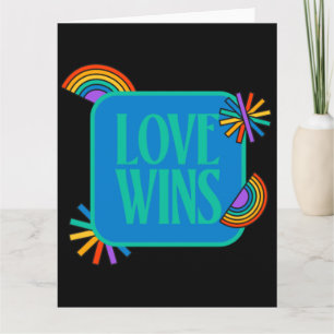 Tarjeta Orgullo- el amor gana. Gay rainbow lgbtq