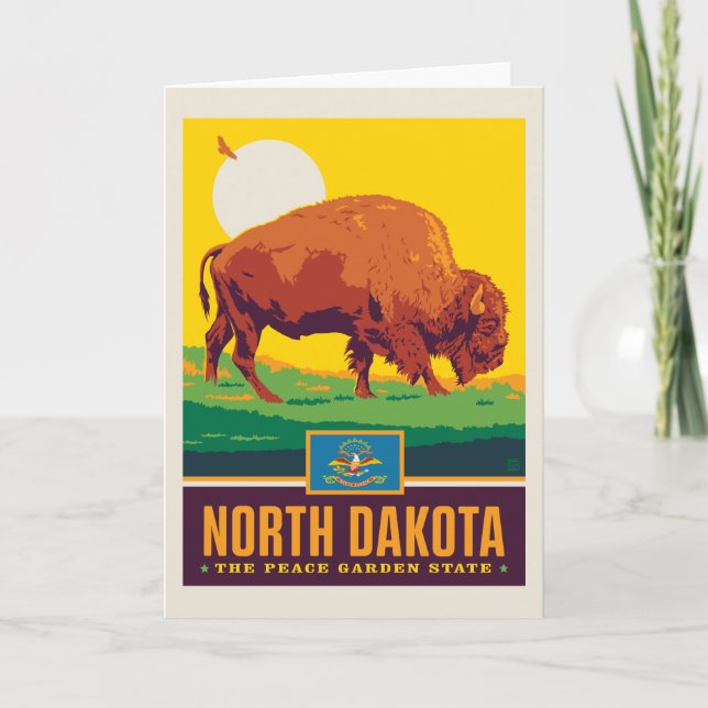 Tarjeta Orgullo el | Dakota del Norte del estado (Anverso)