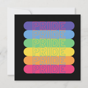 Tarjeta Orgullo en colores arcoiris