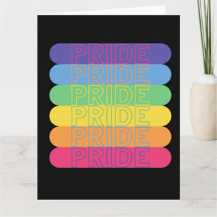 Tarjeta Orgullo en colores arcoiris