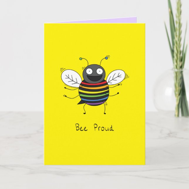 Tarjeta Orgullo gay de Bee Orgullo LGBTQ Bee (Anverso)