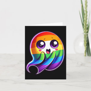 Tarjeta Orgullo gay divertido arcoíris fantasma