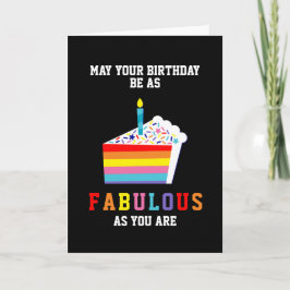 Tarjeta Orgullo Gay Fabulous Rainbow Birday Cake