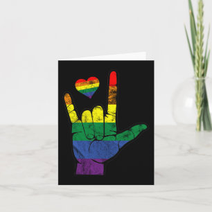 Tarjeta Orgullo Gay Lenguas de Rótulo ASL Concienciación s