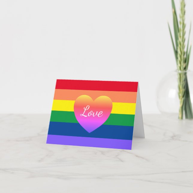 Tarjeta Orgullo gay LGBTQ Bandera Arcoiris Amor (Anverso)
