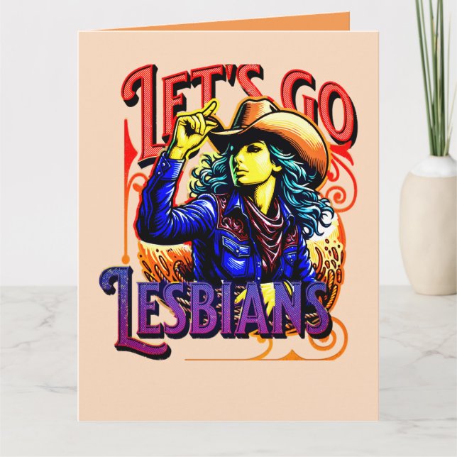 Tarjeta Orgullo gay LGBTQ Vamos Lesbianas (Anverso)