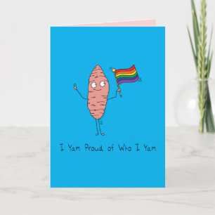 Tarjeta Orgullo gay LGBTQ Yam estoy orgulloso