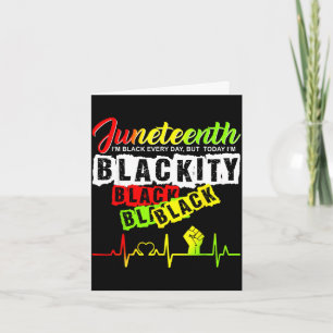 Tarjeta Orgullo Juneteenth negritud negra divertido latido