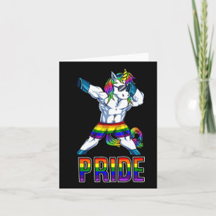 Tarjeta Orgullo Lgbt Bodybuilding Unicorn Músculo Lesbiana