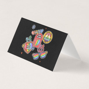 Tarjeta Orgullo LGBT+. El amor es amor, igualdad, Día del