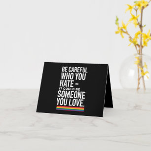 Tarjeta Orgullo LGBT Tenga Cuidado A Quien Odia Cita Diver