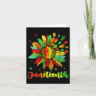 Tarjeta Orgullo negro afroamericano de girasol