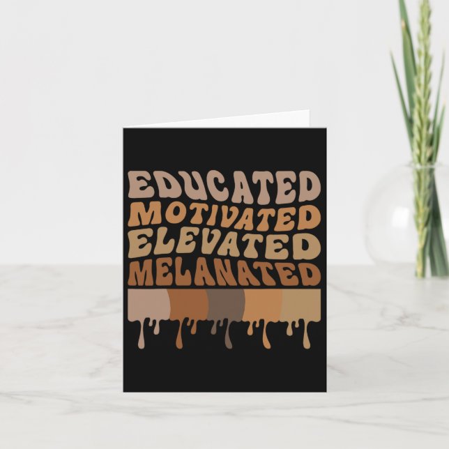 Tarjeta Orgullo negro con motivación educada elevado (Anverso)