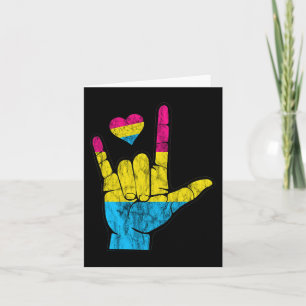 Tarjeta Orgullo Pan ASL Pansexual Pérdida Auditiva Concien