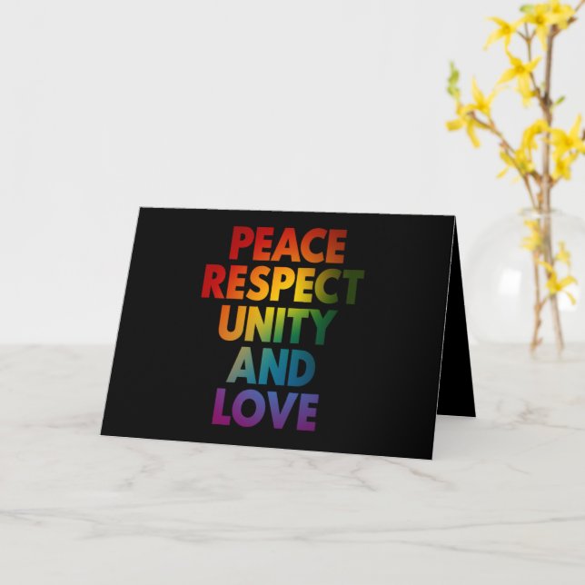 Tarjeta Orgullo Paz Respeto Unidad Y Amor  (flor amarilla)