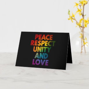 Tarjeta Orgullo Paz Respeto Unidad Y Amor