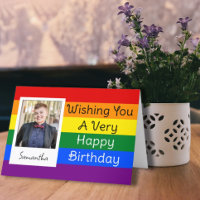 Orgullo Personalizado arcoiris Foto Feliz cumpleañ