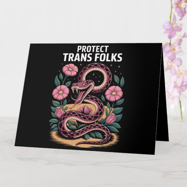 Tarjeta Orgullo Trans Retro Derecho Trans Proteger a la Ge (Orquídea)