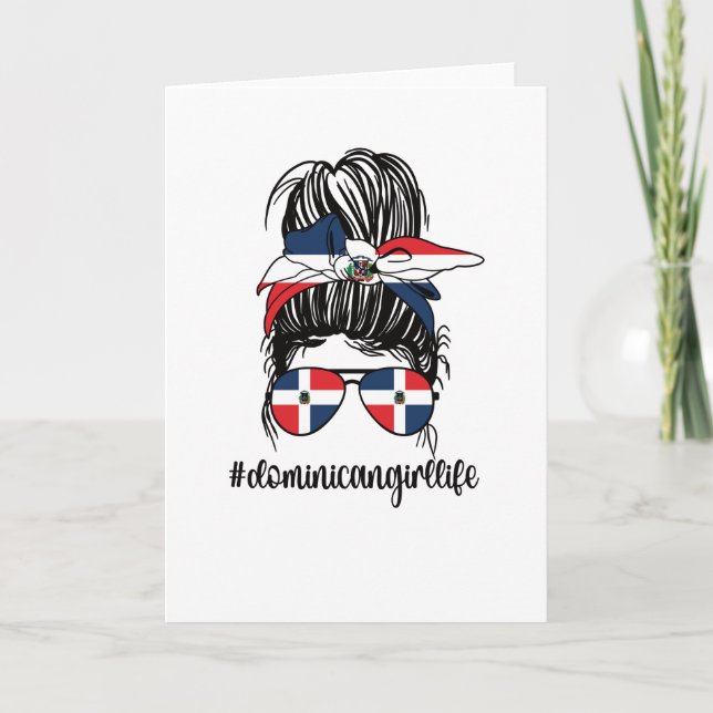 Tarjeta Orgullosa bandera de República Dominicana Chica (Anverso)
