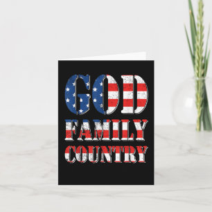 Tarjeta Orgullosa bandera estadounidense Dios Familia País