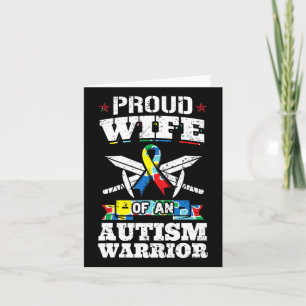Tarjeta Orgullosa Esposa De Un Guerrero Del Autismo Concie