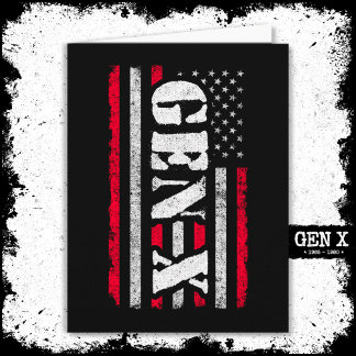 Tarjeta Orgullosa Generación X Gen Xer Bandera Americana G