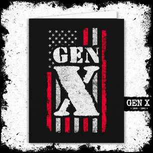Tarjeta Orgullosa Generación X Gen Xer Bandera Americana G