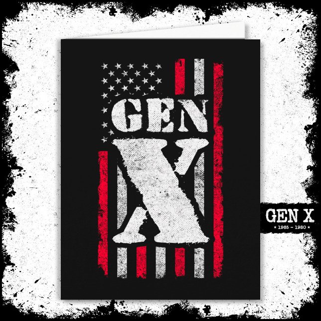 Tarjeta Orgullosa Generación X Gen Xer Bandera Americana G (Subido por el creador)