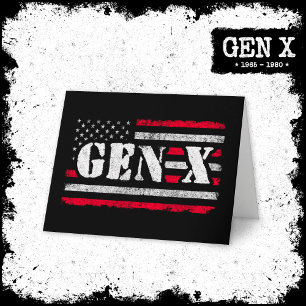 Tarjeta Orgullosa Generación X Gen Xer Bandera Americana G
