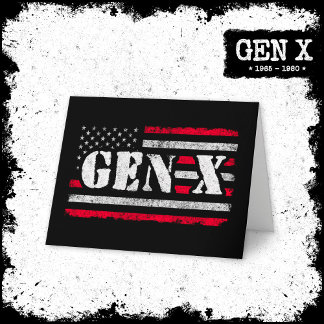 Tarjeta Orgullosa Generación X Gen Xer Bandera Americana G
