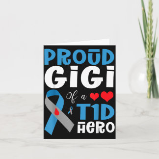 Tarjeta Orgullosa Gigi de un héroe con T1D Conciencia de l