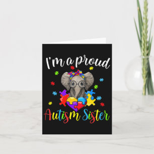 Tarjeta Orgullosa hermana autismo conciencia del enigma de