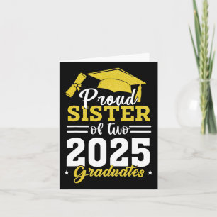 Tarjeta Orgullosa Hermana De Dos Gemelos De Graduados De 2