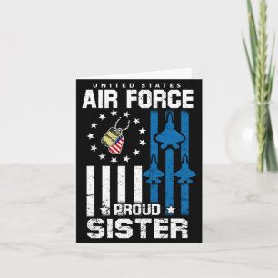 Tarjeta Orgullosa hermana de la fuerza aérea bandera aviad