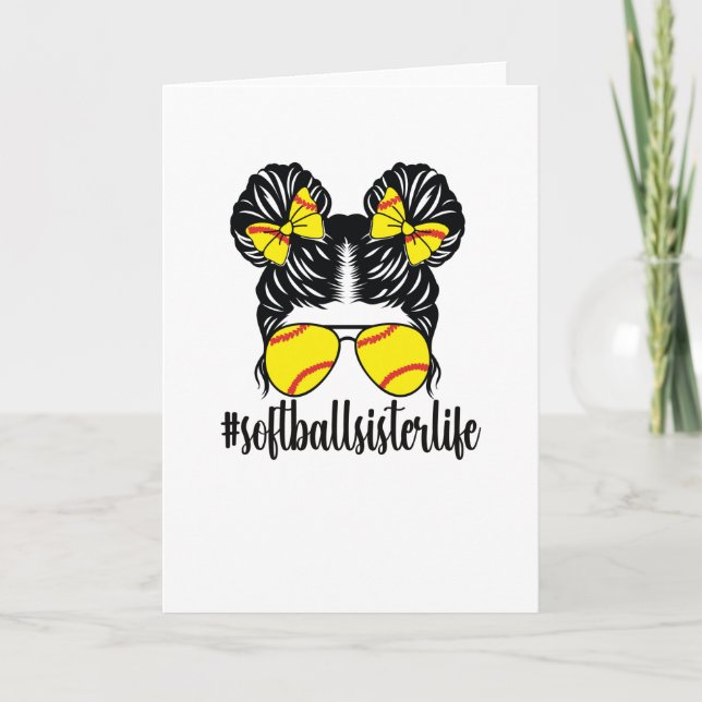 Tarjeta Orgullosa Hermana De Softball De Un Jugador De Sof (Anverso)